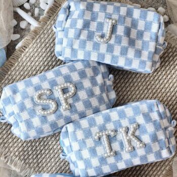 Personalised Pearl Monogram Cosmetic Case Toiletry Bag, 5 of 7