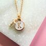 Delicate Pearl Cross And Initial Necklace, thumbnail 2 of 3