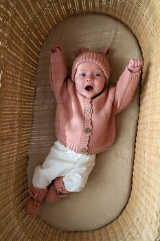 Three Piece Personalised Knitted Cardigan Baby Gift, 6 of 8