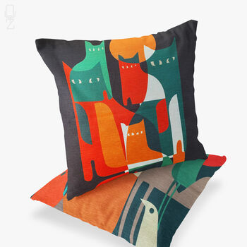 Abstract Cat And Bird Cushion Set, 7 of 12
