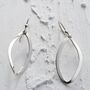 Sterling Silver Oval Earrings Christmas Gift For Wife, thumbnail 1 of 4