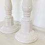 Pair Of Large Vintage Painted Pillar Candlesticks ~ 24, thumbnail 6 of 8