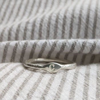 Handmade Silver Initial Stacking Ring, 6 of 9
