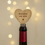 Heart Shaped Oak Bottle Stopper | 'Mistletoe And Wine' | Wine Bottle Stopper | Drink Accessory | Bar Accessory | Festive | Christmas Gift, thumbnail 1 of 2