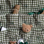 Personalised Green Gingham Ruffle Advent Calendar Velvet Bow, thumbnail 6 of 8