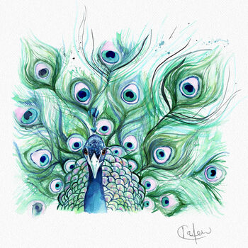Inky Peacock Illustration Print, 8 of 8