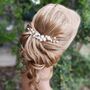 Pearl Flower Bridal Hair Pin With Gold Or Silver Wire, thumbnail 3 of 13