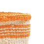 Orange Stripe And Natural Storage Baskets, thumbnail 3 of 8
