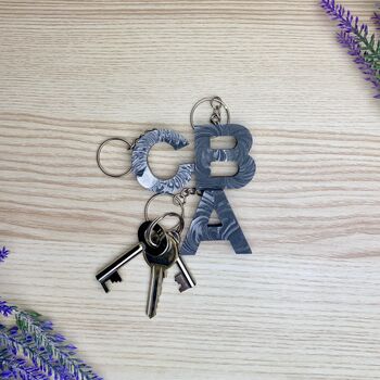 Initial Letter Personalised Keyring Keychain, 3 of 8