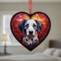 Dalmatian Stained Glass Effect Heart Suncatcher, thumbnail 5 of 6