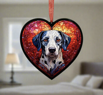 Dalmatian Stained Glass Effect Heart Suncatcher, 5 of 6