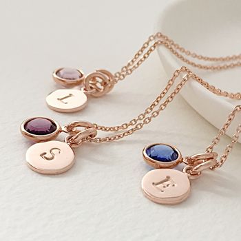 Personalised Rose Gold Plated Birthstone Necklace, 2 of 5