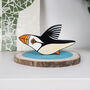Hand Painted Wooden Puffin Ornament, thumbnail 4 of 6