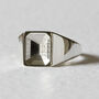 Phantom Emerald Signet Ring Silver, thumbnail 3 of 8