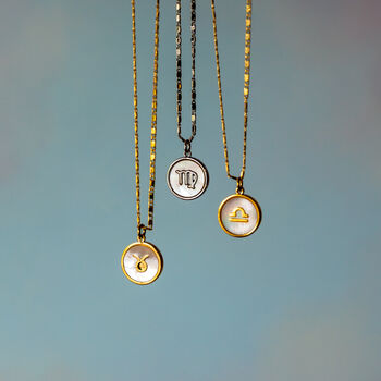 Gold Plated Mother Of Pearl Zodiac Necklace, 4 of 8