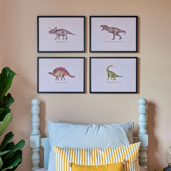 Vintage Stegosaurus Dinosaur Children's Art Print, 3 of 4