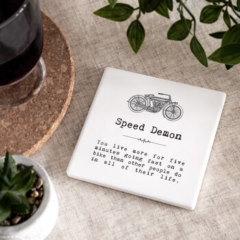 Set Of Two Ceramic Motorbike Coasters In Gift Box, 4 of 10