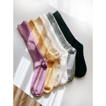 Soft Cashmere Wool Knee Socks Everyday Bed Socks, 2 of 8