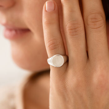 Personalised Silver Fingerprint Classic Signet Ring, 2 of 8