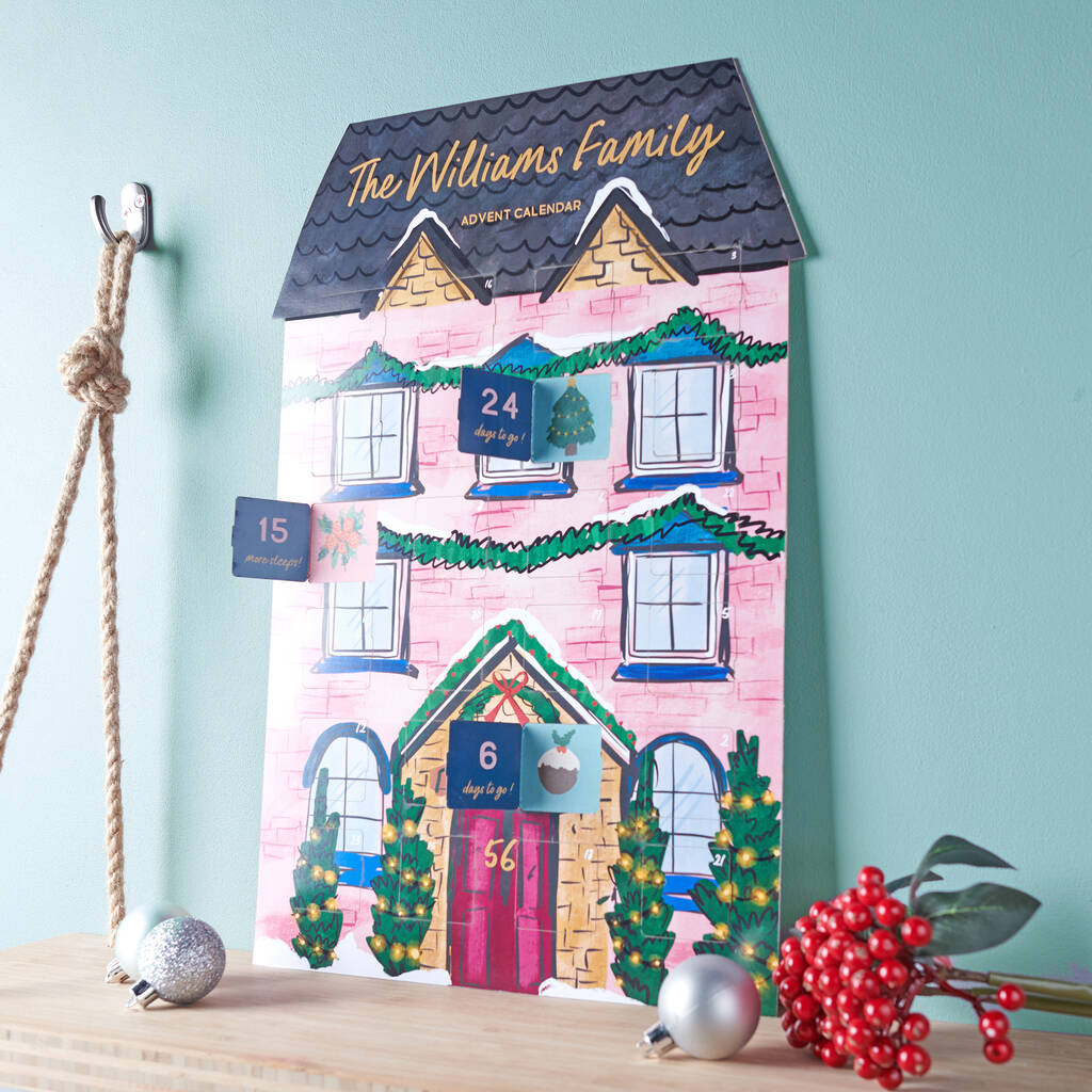 Personalised Family House Illustration Advent Calendar, 1 of 9