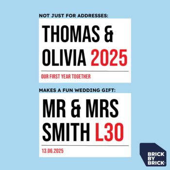 Personalised Lego® Brick Family Address Street Sign Gift, 5 of 6