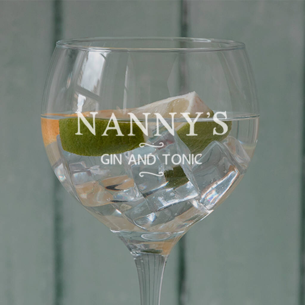 Personalised Engraved Gin And Tonic Glass Gift For Grandma, 1 of 4