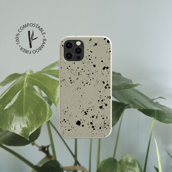 Green Splatter Biodegradable Phone Case, 5 of 8