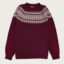 T Lab Allaster Burgundy Red Fair Isle Lambswool Jumper, thumbnail 1 of 7