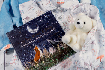 Festive Winter Snow Forest Snuggle Hoodie, Nightie, Teddy Gift Box, 9 of 10