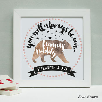 Personalised Daddy Bear Framed Print, 7 of 11