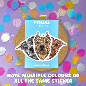 Personalised Pittie Portrait Waterproof Stickers, Dog Owner Gift, 3 of 10