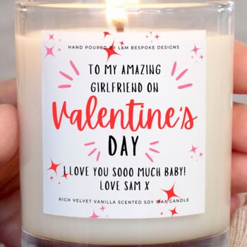 Girlfriend Valentine's Day Gift Personalised Candle, 3 of 5