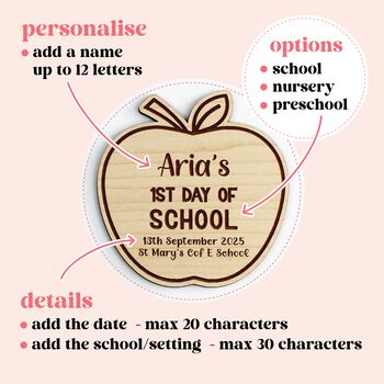 First Day Of School Or Nursery Wooden Keepsake Plaque, 3 of 5