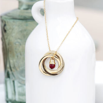 Personalised Russian Ring Garnet Crystal Necklace, 3 of 12