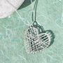 Sterling Silver Interwoven Heart Necklace, thumbnail 2 of 5