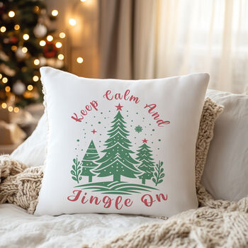 “Keep Calm And Jingle On” Christmas Cushion, 3 of 3