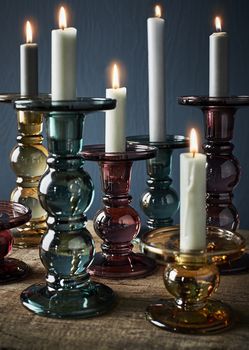 Coloured Glass Candle Holders, 2 of 2