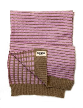Paddy 100% Lambswool Pink Scarf, 5 of 6