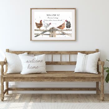 Personalised Chicken Welcome To Our Home Print, 4 of 5