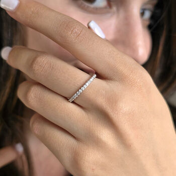 Diamond Moissanite Crystal Sterling Silver Ring, 5 of 5