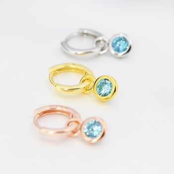 Detachable Birthstone Hoop Earrings In Sterling Silver, 6 of 11