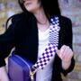 Purple Checkered Bag Strap | Extra Long Crossbody Replacement Bag Strap, thumbnail 1 of 4