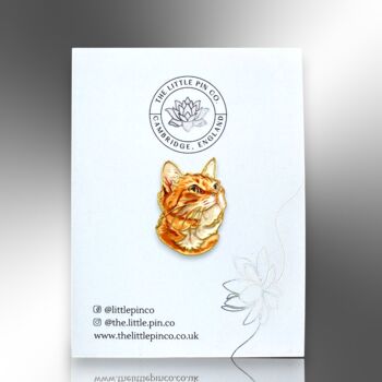 Small Ginger Orange Cat Enamel Pin Badge, 4 of 8