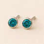 Sterling Silver December Blue Topaz Birthstone Stud Earrings, thumbnail 1 of 4