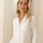 Jasmine White Long Wedding Pyjamas, thumbnail 3 of 5