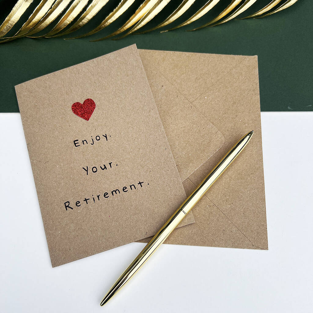 Enjoy Your Retirement Heart Greetings Card, 1 of 7