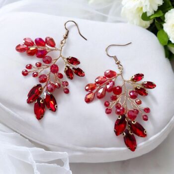 Red Statement Earrings, 4 of 4