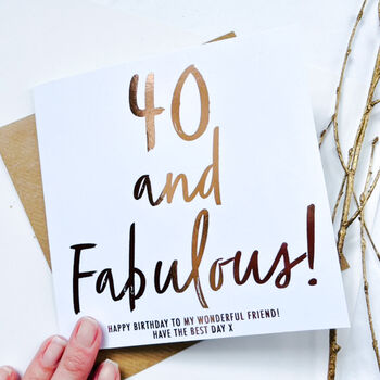 Forty And Fabulous | 40th Birthday Card For Her, 2 of 3