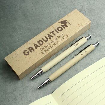 Personalised Graduation Wooden Pen And Pencil Set, 2 of 2