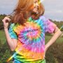 Unisex 'Neurospicy' Tie Dyed Rainbow T Shirt, thumbnail 1 of 4